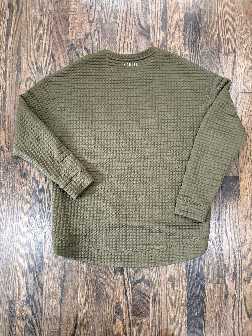 NOBULL Women's Quilted Crewneck Sweatshirt Olive Green Size M